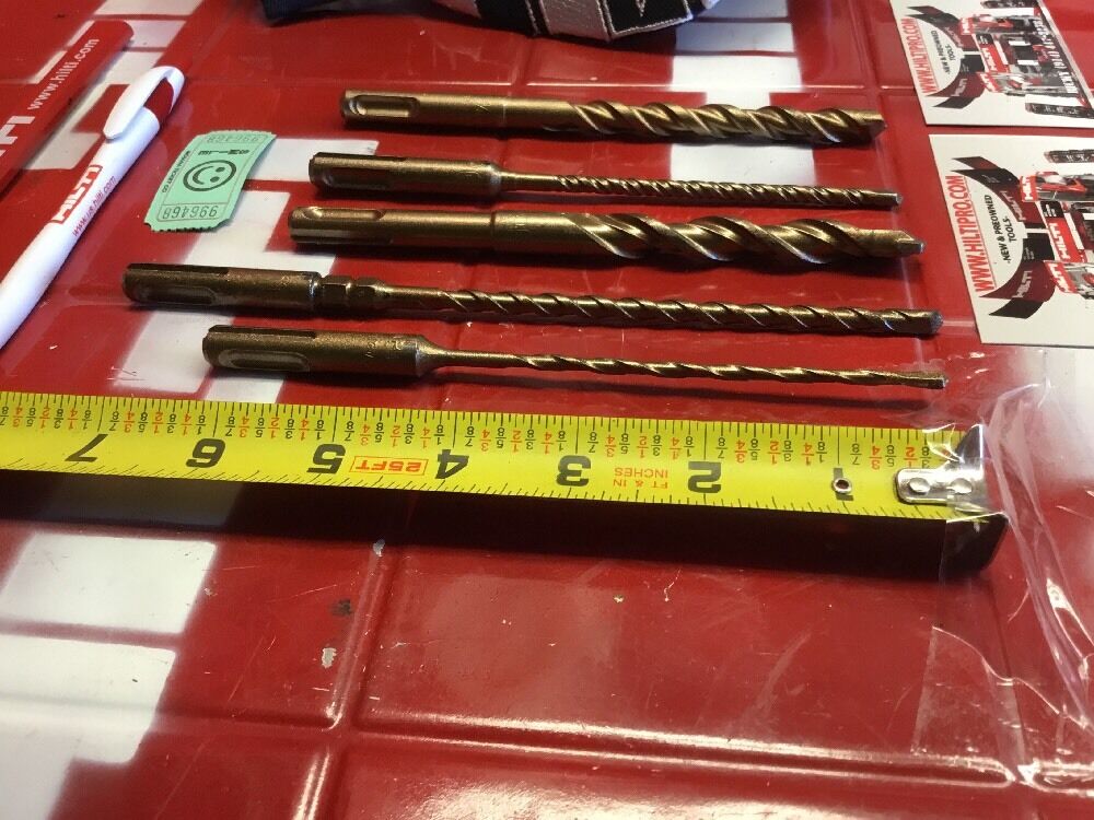 HILTI DRILL BIT 1/2", 1/4", 3/8" SDS PLUS, FREE EXTRAS, SET OF 5