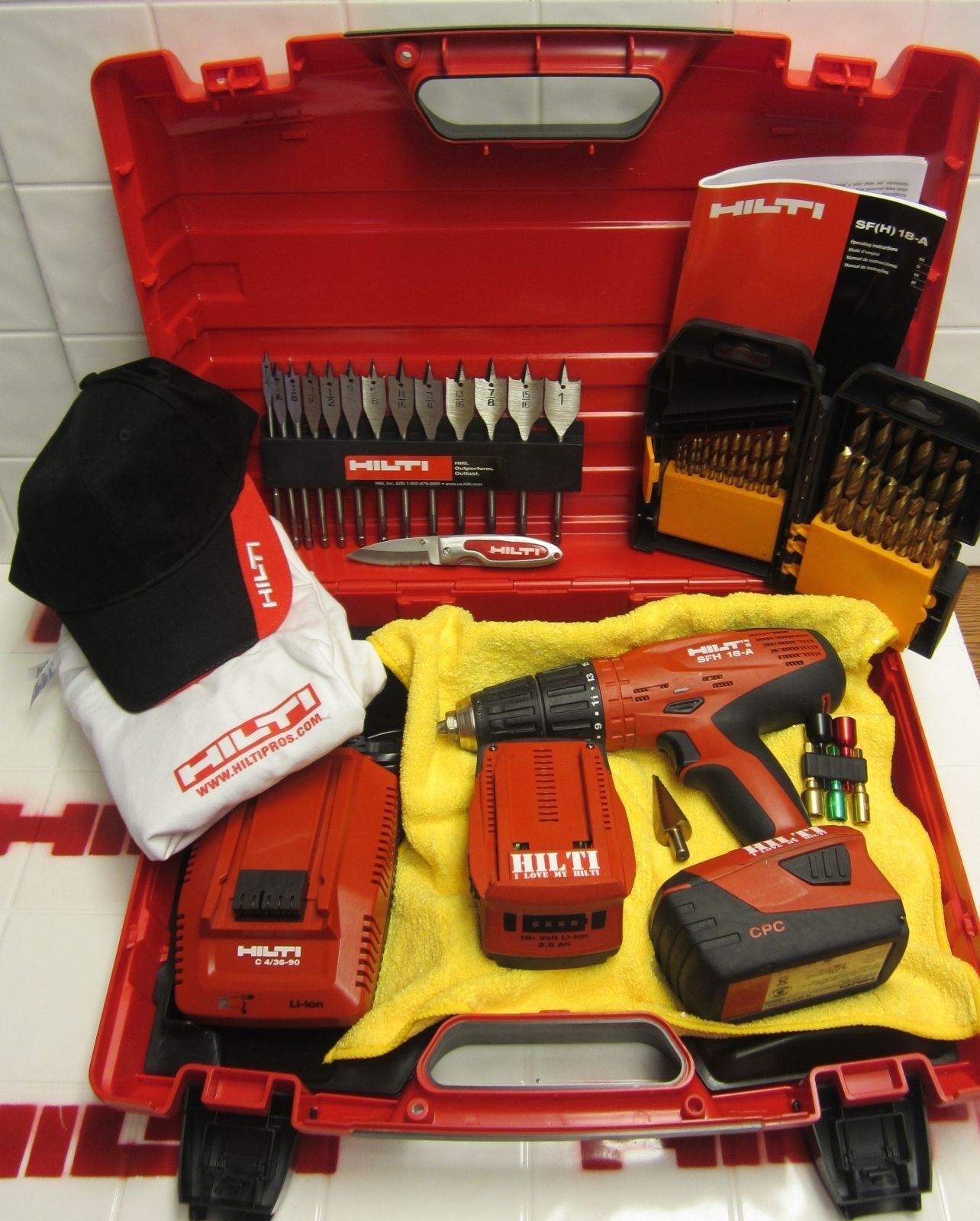 HILTI SFH 18-A DRILL SET WITH FREE EXTRAS, PREOWNED,ORIGINAL