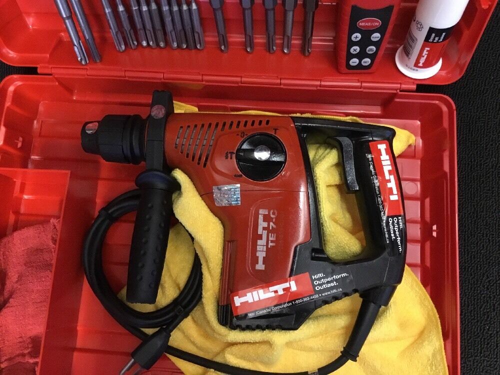 HILTI TE 7-C, PREOWNED, FREE LASER METER, BITS AND CHISELS