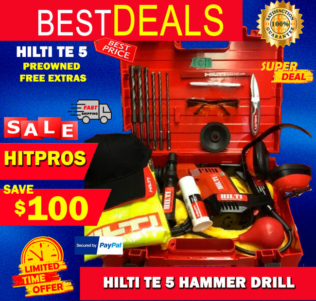 HILTI TE 5 HAMMER DRILL,MADE IN GERMANY, FREE EXTRAS