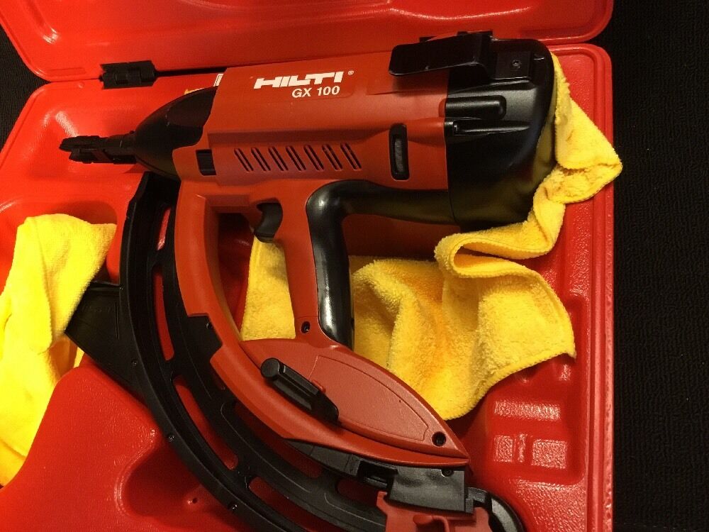 HILTI GX 100 GAS POWERED ACTUATED NAIL GUN, PREOWNED,