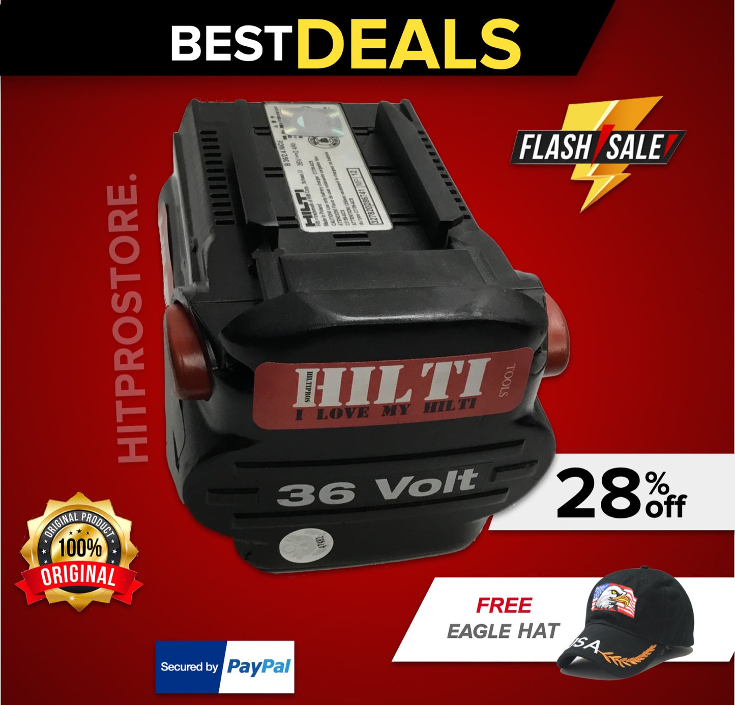 HILTI B 36  2,4 Ah , NI-CD , NEW CELLS , 2 YEARS WARRANTY
