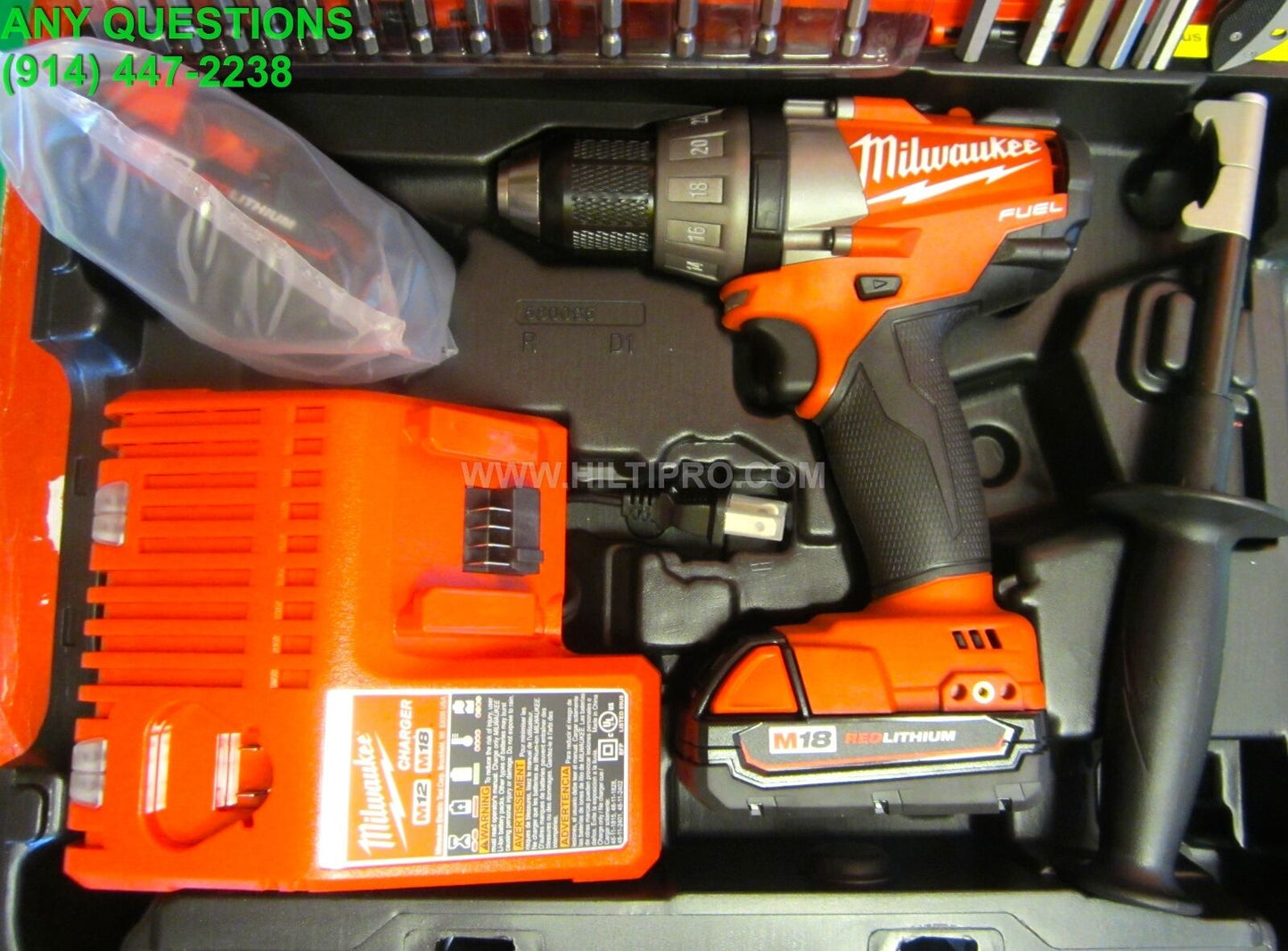 MILWAUKEE M18 FUEL DRILL DRIVER KIT W/2 CMPT BAT, BRAND NEW, FAST SHIP