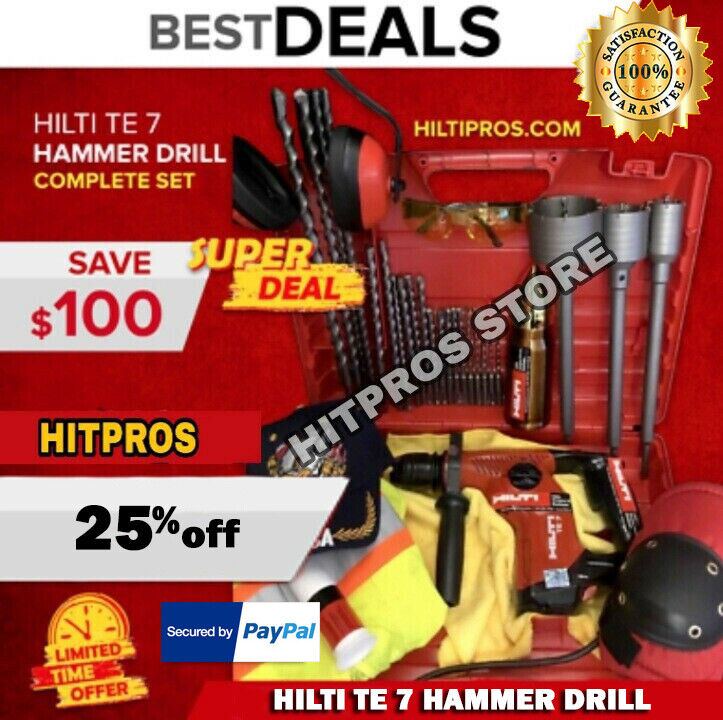 HILTI TE 7, PREOWNED, FREE THERMO, BITS, PLUS EXTRAS