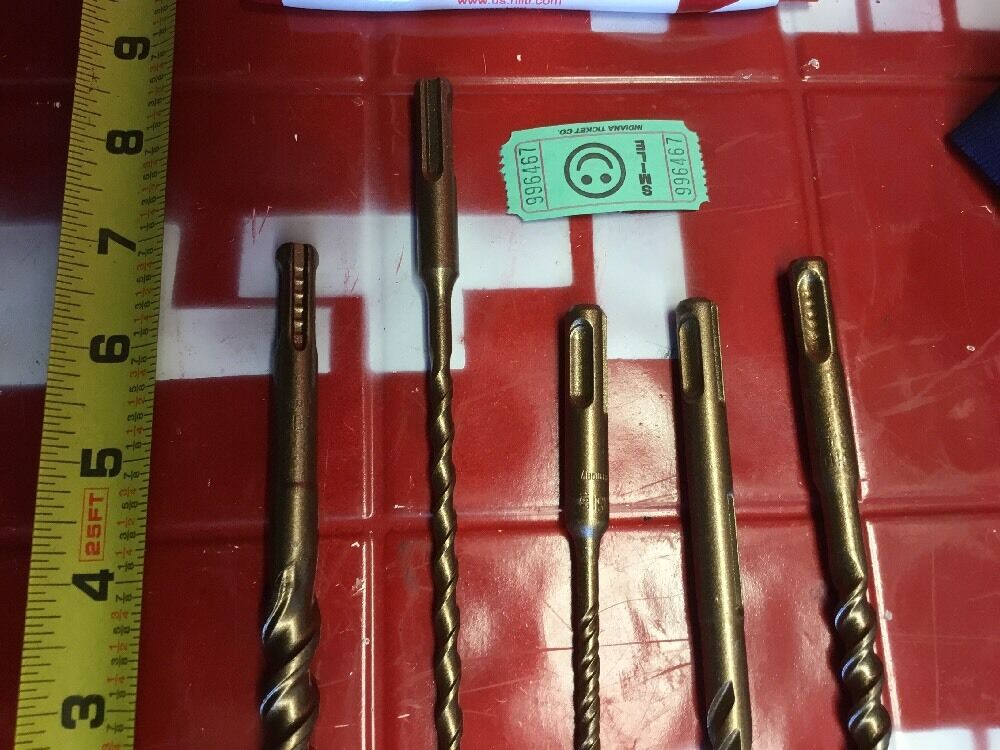 HILTI DRILL BIT 1/4", 1/2", 3/8" SDS PLUS, SET OF 5,