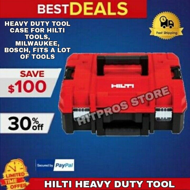 HEAVY DUTY TOOL CASE FOR HILTI TOOLS, MILWAUKEE, BOSCH, FITS A LOT OF TOOLS