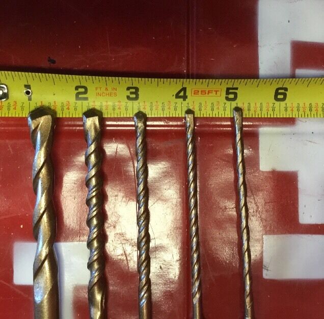 HILTI DRILL BIT 1/2", 1/4", 3/8" SDS PLUS, SET OF 5