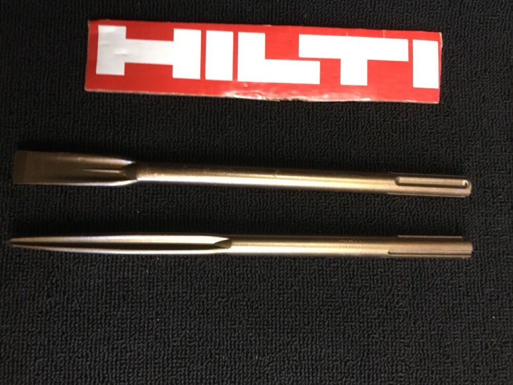 HILTI CHISEL SDS MAX SET FLAT 1" X 14"  AND POINTED 14", PREOWNED