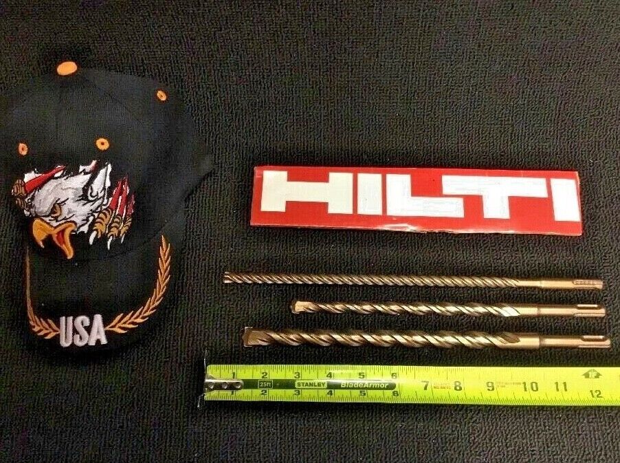 HILTI - BOSH BIT SDS PLUS 3/8", 1/2" , AND 5/8" PREOWNED, FREE HAT