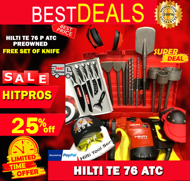 HILTI TE 76-ATC PREOWNED, FREE SET OF KNIFE, BITS, A LOT OF EXTRAS, FAST SHIP