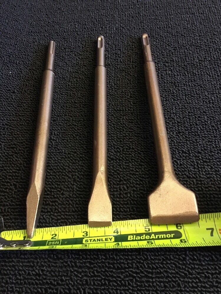 HILTI SDS PLUS SET OF 3 CHISELS PREOWNED, FREE HAT