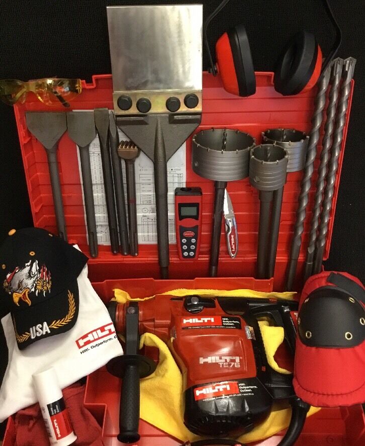 HILTI TE 76 PREOWNED, L@@K ,FREE LASER METER, BITS, CHISEL, EXTRAS, FAST SHIP