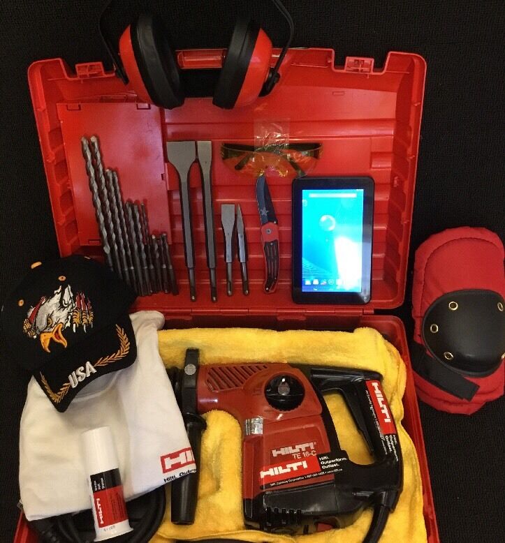 HILTI TE 16-C PREOWNED, FREE TABLET, BITS, CHISELS, A LOT OF EXTRAS