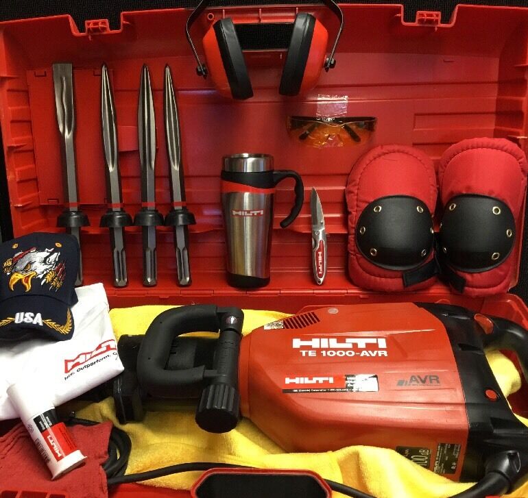 HILTI TE 1000 AVR HAMMER BREAKER, DISPLAY, FREE COFFEE MUG, CHISELS