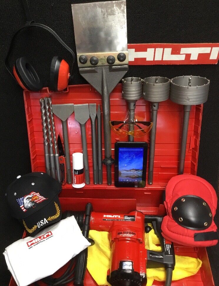 HILTI TE 60 HAMMER DRILL, PREOWNED, GERMANY MADE, FREE TABLET, EXTRAS