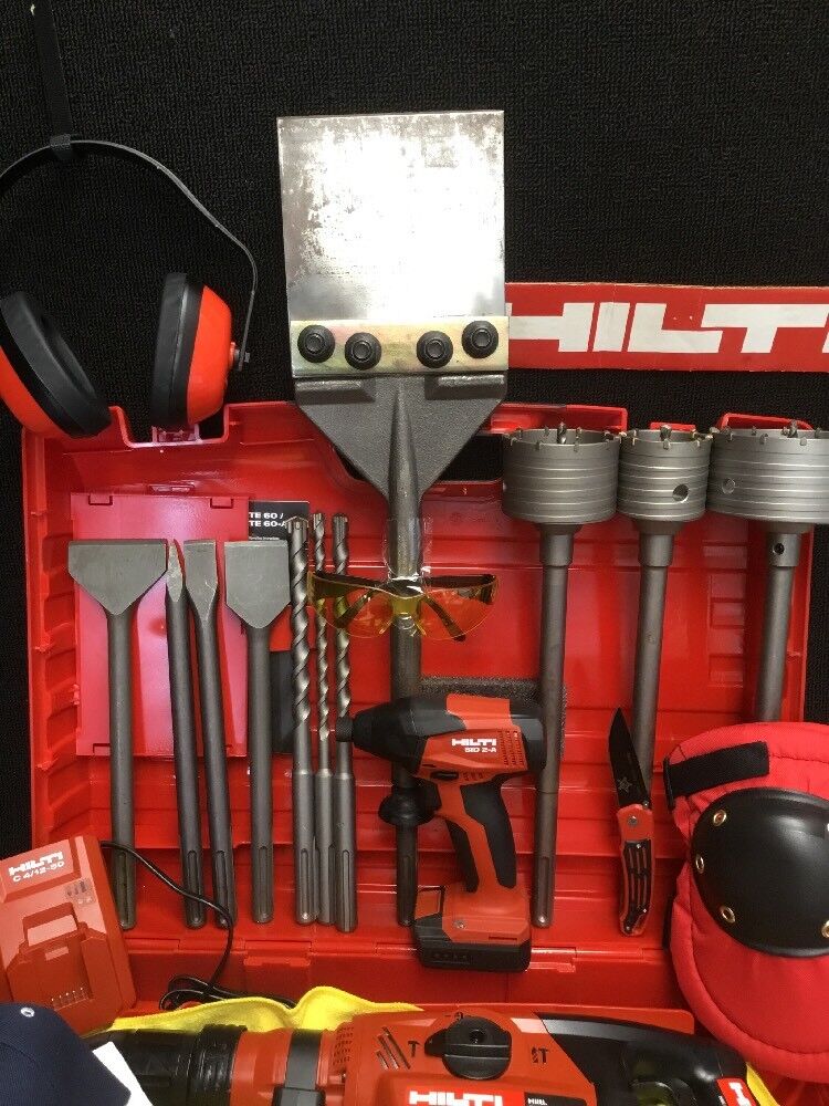 HILTI TE 60 HAMMER, PREOWNED, FREE SID 2-A, BITS, CHISELS, EXTRAS