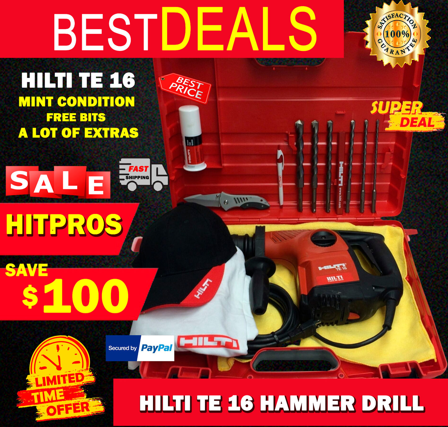 HILTI TE 16, MINT CONDITION, FREE BITS, A LOT OF EXTRAS