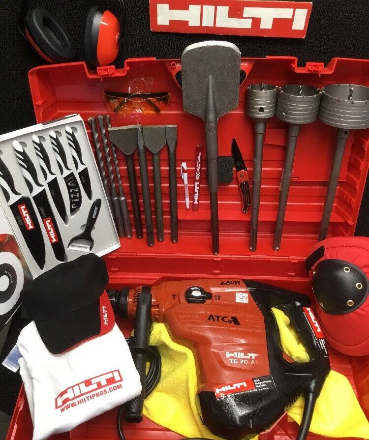 HILTI TE 70 ATC AVR, PREOWNED, FREE KNIFE SET, BITS, CHISELS, EXTRAS