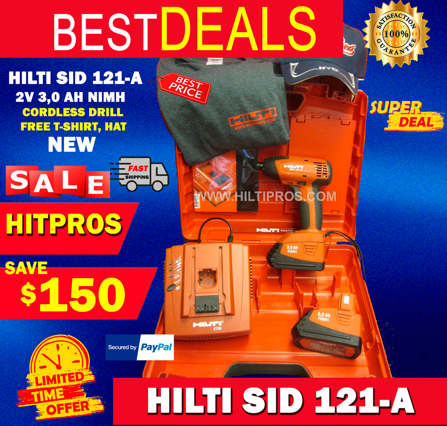 Hilti SID 121-A 12V 3,0 Ah NiMH CORDLESS DRILL, NEW, FREE T-SHIRT, HAT