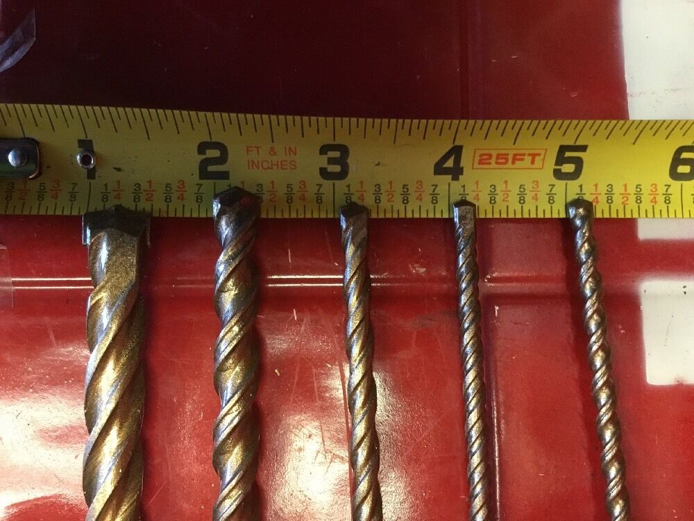 HILTI DRILL BIT 1/2", 3/8", 1/4", 3/16" SDS PLUS, SET OF 5