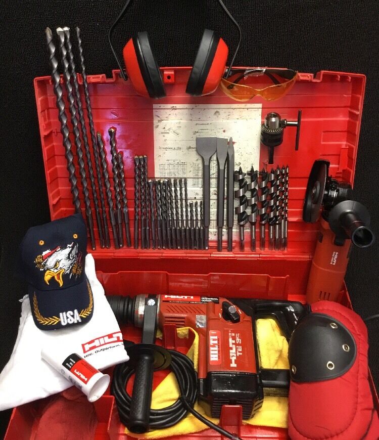 HILTI TE 35 HAMMER, PREOWNED, FREE BITS & CHISELS, ANGLE GRINDER