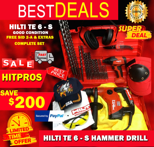 HILTI TE 6-S PREOWNED, FREE SID 2-A, EXTRAS, MADE IN GERMANY