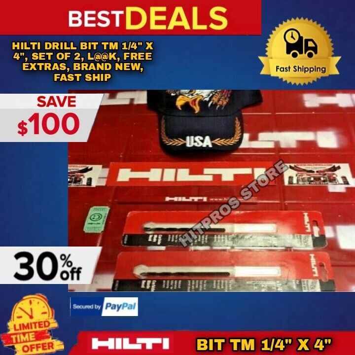 HILTI DRILL BIT TM 1/4" X 4", SET OF 2