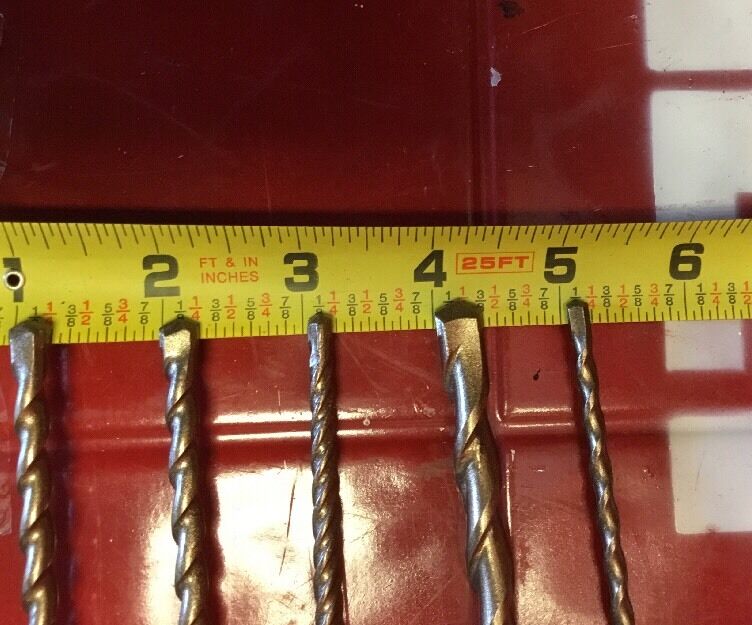 HILTI DRILL BIT 1/4", 3/8" SDS PLUS, SET OF 5,