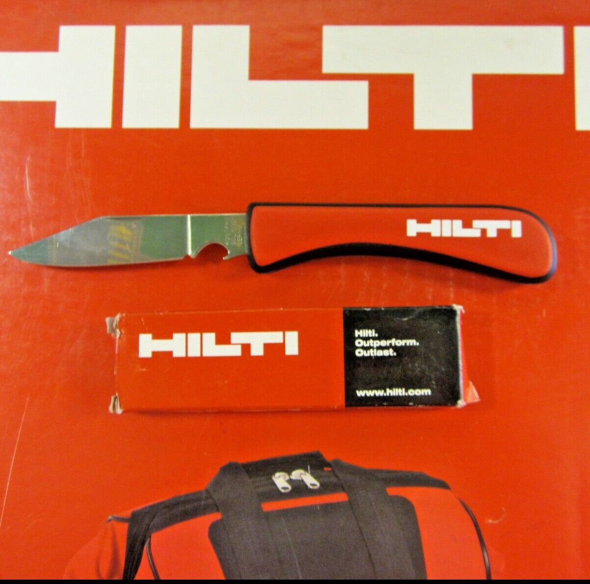 HILTI 8" TEA-TIME KNIFE IN RED & BLACK,BRAND NEW, STILL IN HILTI BOX