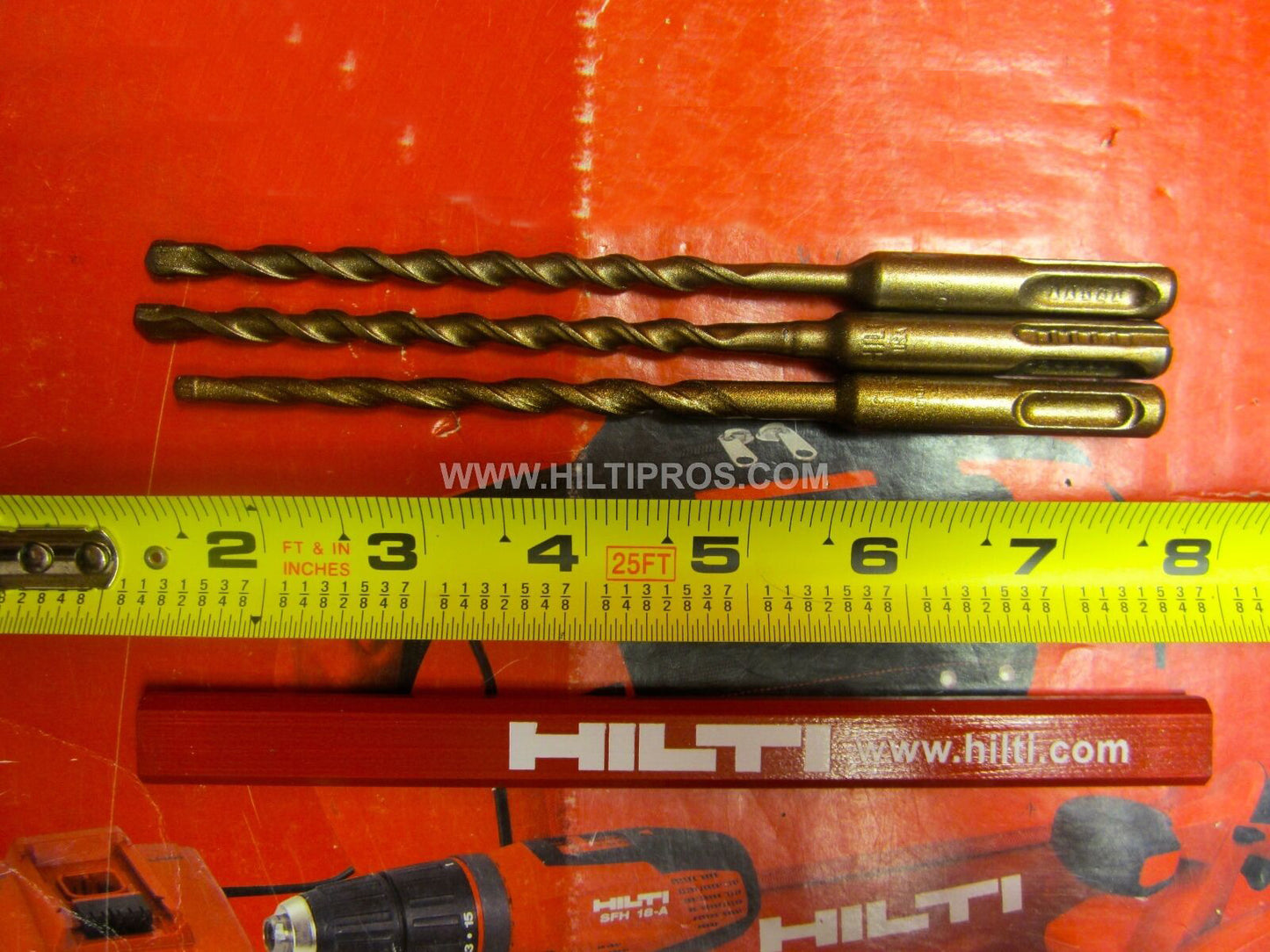 HILTI TE-C 1/4" X 7", SET OF 3, PREOWNED, MINT CONDITION, FREE PENCIL, FAST SHIP