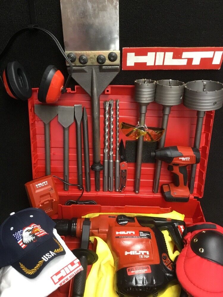 HILTI TE 76P HAMMER, PREOWNED, FREE SID 2-A, BITS, CHISELS, EXTRAS, FAST SHIP