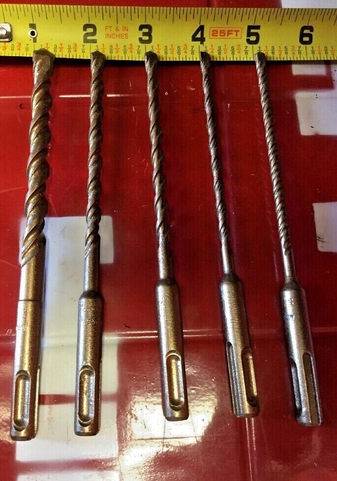 HILTI DRILL BIT 1/2", 3/8", 1/4" 3/16" SDS PLUS, SET OF 5, PREOWNED