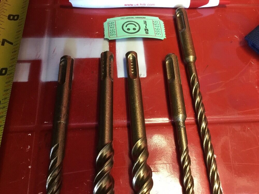 HILTI DRILL BIT 1/2", 1/4", 3/8" SDS PLUS, SET OF 5