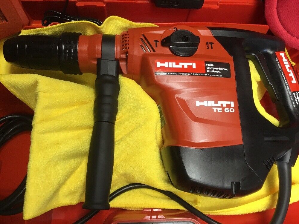 HILTI TE 60 HAMMER, PREOWNED, FREE SID 2-A, BITS, CHISELS, EXTRAS