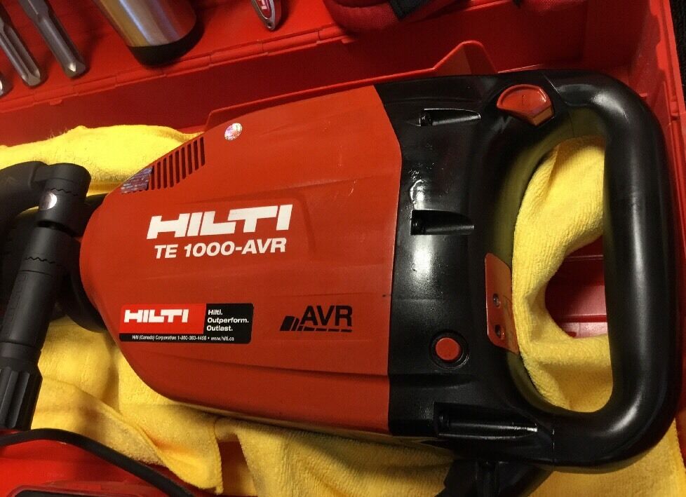 HILTI TE 1000 AVR HAMMER BREAKER, DISPLAY, FREE COFFEE MUG, CHISELS