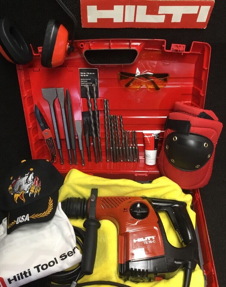 HILTI TE 16-C, GREAT CONDITION, FREE GRINDER, CHISELS, COMPLETE SET