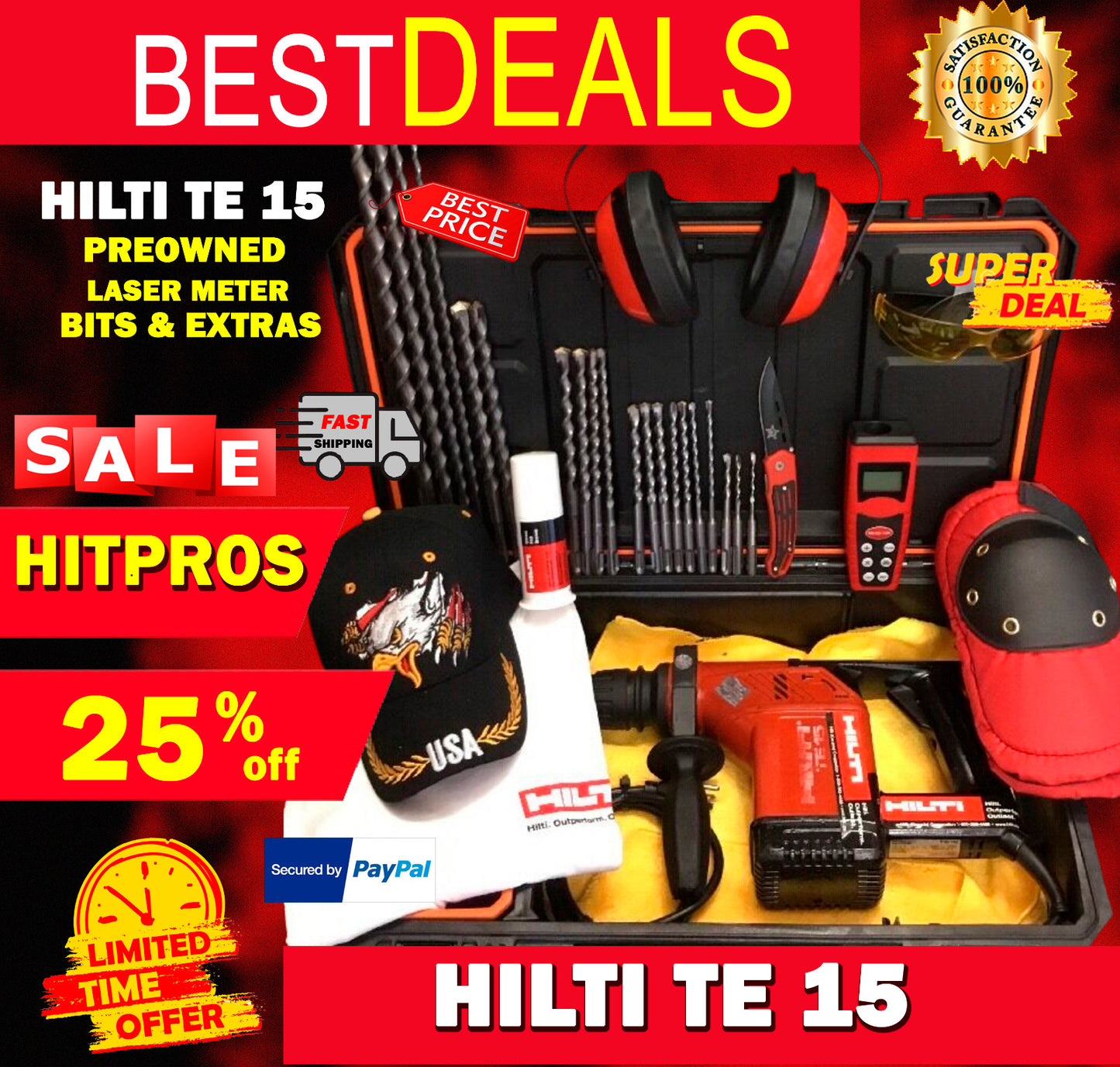 HILTI TE 15, PREOWNED, FREE LASER METER, BITS, AND MORE