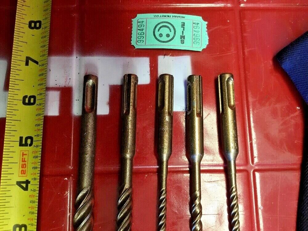 HILTI TE-CX 1/2", 3/8", 1/4", 3/16" SDS PLUS, SET OF 5, FREE HAT, FAST SHIPPING