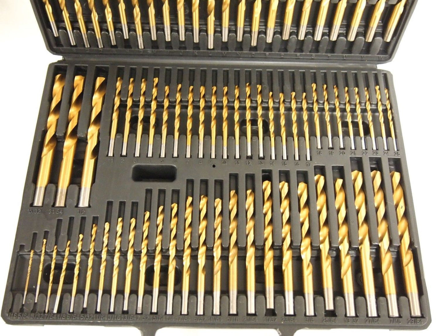 TITANIUM DRILL BITS, SET OF 115 PC, NEW, W/ INDEX CASE