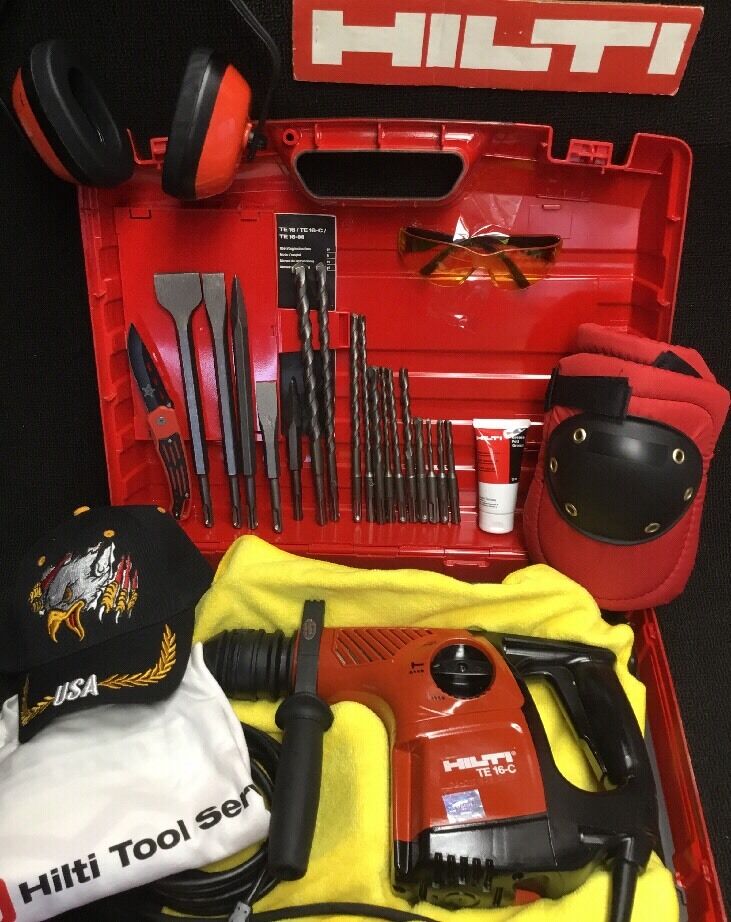 HILTI TE 16-C, GREAT CONDITION, FREE BITS, CHISELS, COMPLETE SET