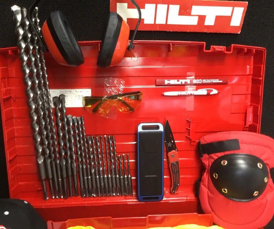 HILTI TE 24 HAMMER DRILL, PREWONED, FREE SPEAKER, BITS, BUNCH EXTRAS