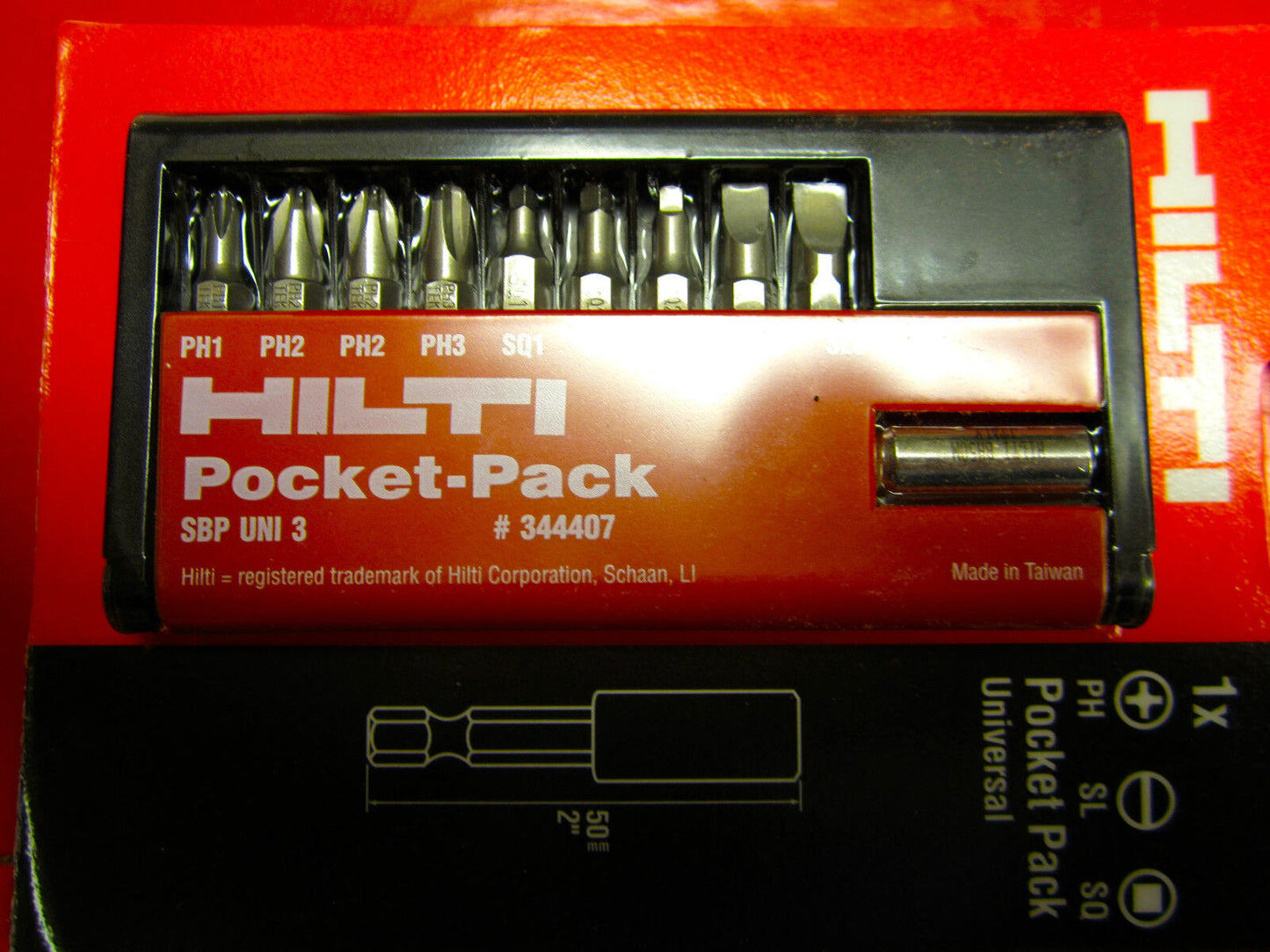 Hilti Insert Bit Pocket Pack Set of 9 Bits BRAND NEW , HAVY DUTY BITS ,