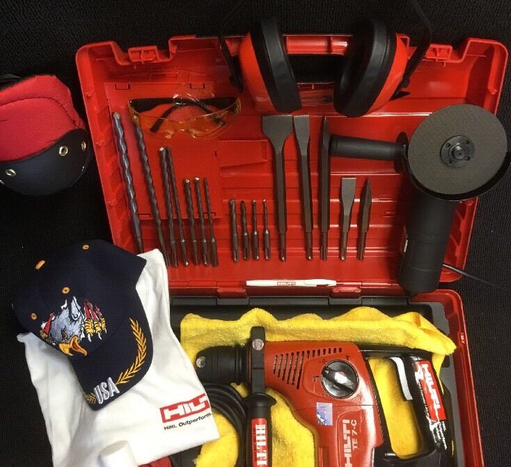 HILTI TE 7-C DRILL, PREOWNED, FREE ANGLE GRINDER, FREE BITS