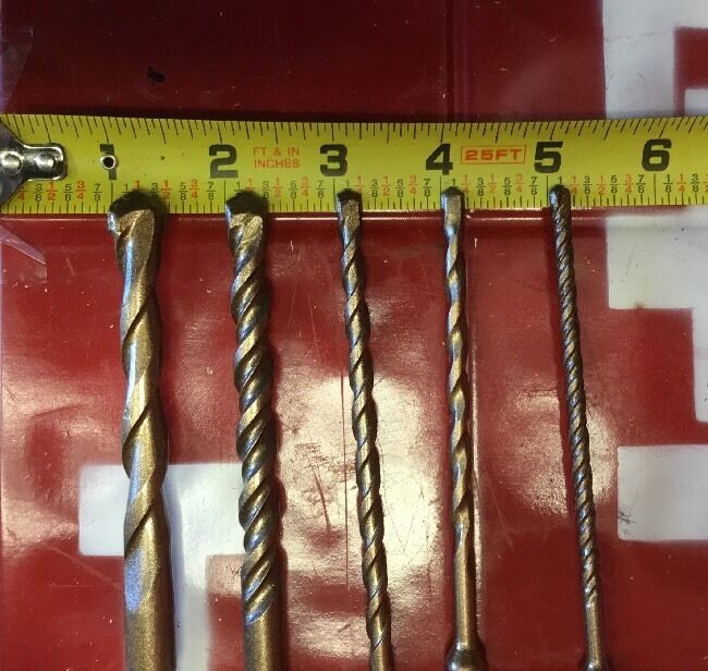 HILTI DRILL BIT 1/2", 3/8", 1/4" SDS PLUS, SET OF 5