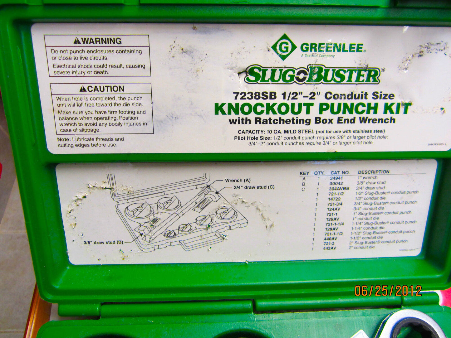 Greenlee 7238sb Slug Buster Knock out Set  BRAND NEW , ORIGINAL