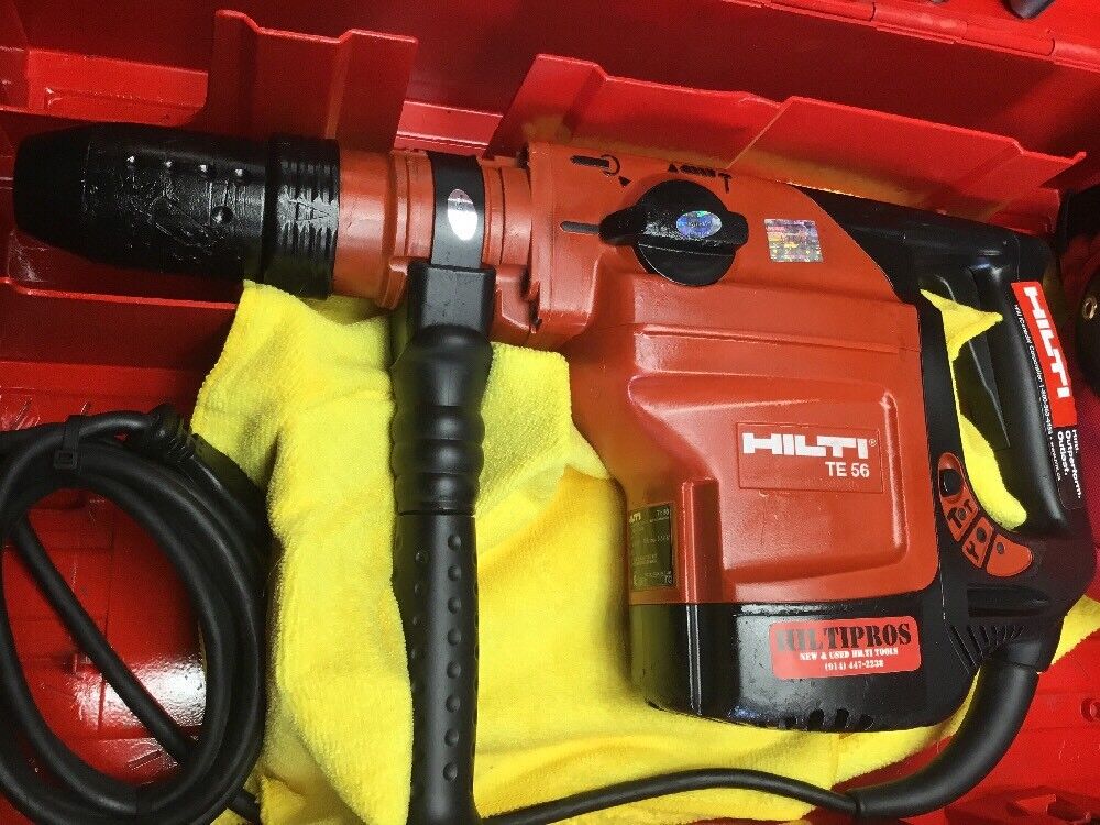 HILTI TE 56 HAMMER DRILL, PREOWNED, FREE KNIFE SET, A LOT OF EXTRAS, FAST SHIP