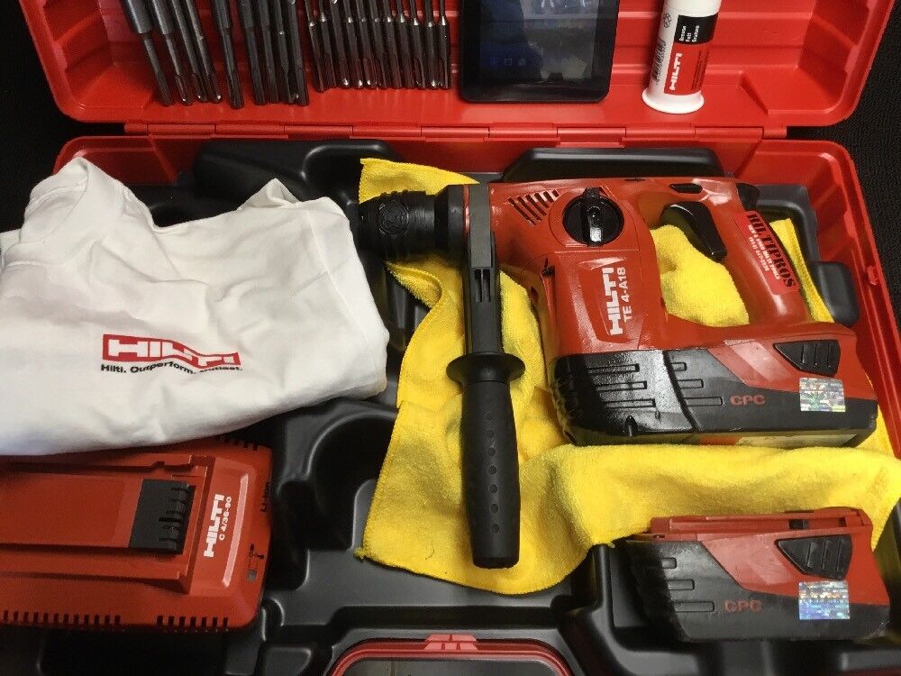 HILTI TE 4-A18 HAMMER DRILL, PREOWNED, FREE TABLET,  EXTRAS