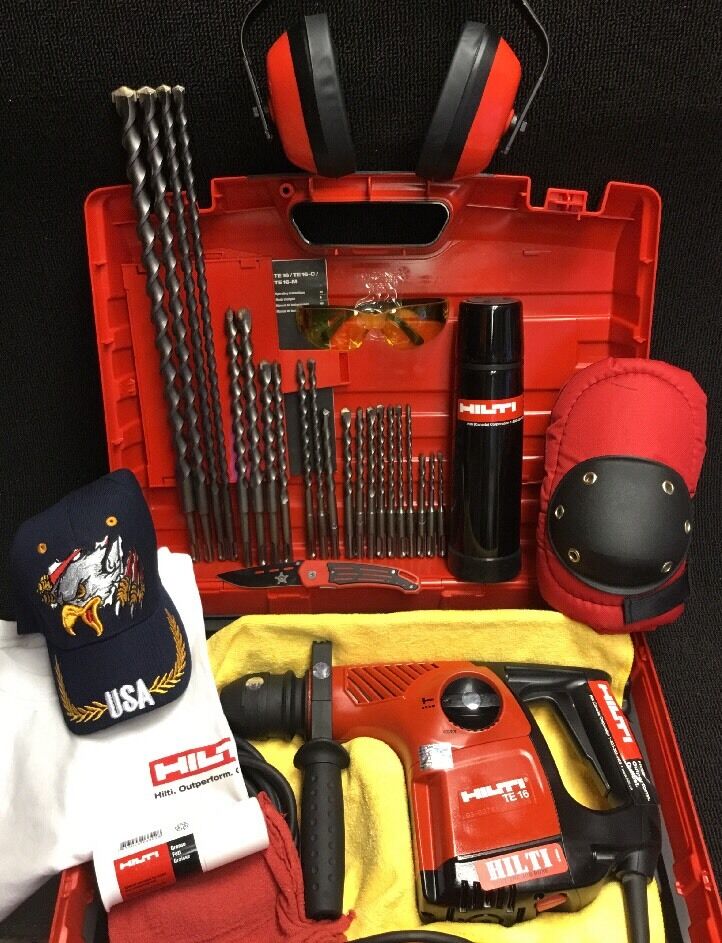 HILTI TE 16 DRILL,PREOWNED,FREE BITS,THERMO BOTTLE