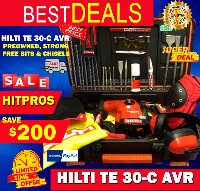 HILTI TE 30-C AVR, PREOWNED, STRONG, FREE DRILLS & CHISELS