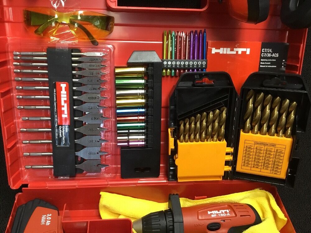 HILTI SF 150-A CORDLESS DRILL SET, NEW, FREE BITS, SPEAKER, EXTRAS